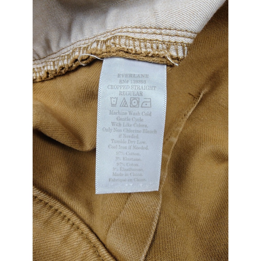 Everlane Pants Womens 6 Brown Cropped Straight Twill Stretch Chino Casual - Picture 4 of 13